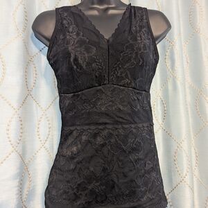 140. Black Lace Sleeveless Top